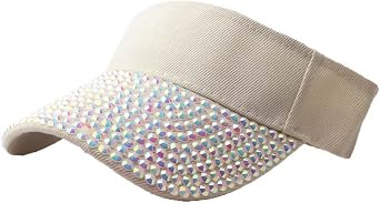 Women Men Fashion Shiny Rhinestones Sport Sun Visor Adjustable Summer Cap Visor Caps