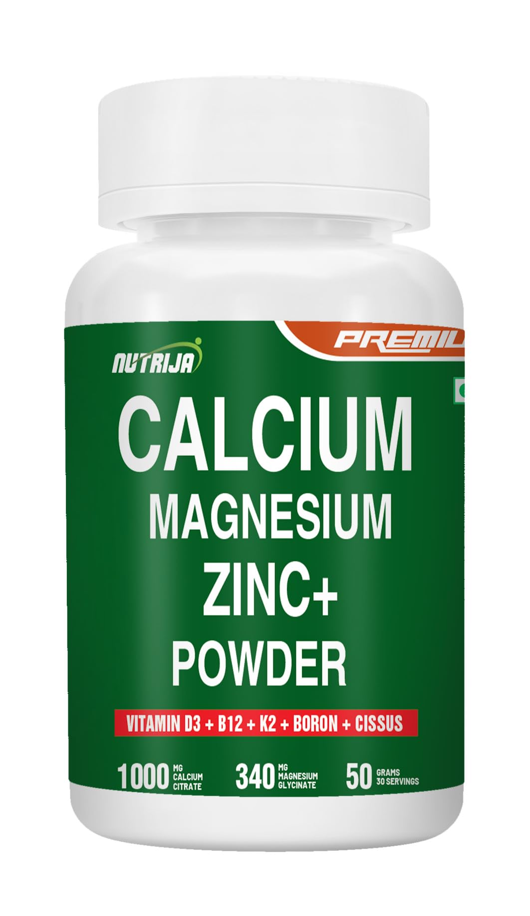 NutriJa Premium Calcium Magnesium Zinc Powder with Vitamin D3, B12, K2, Boron and Cissus, Vegan Formula, 50g, 30 Servings-image-7