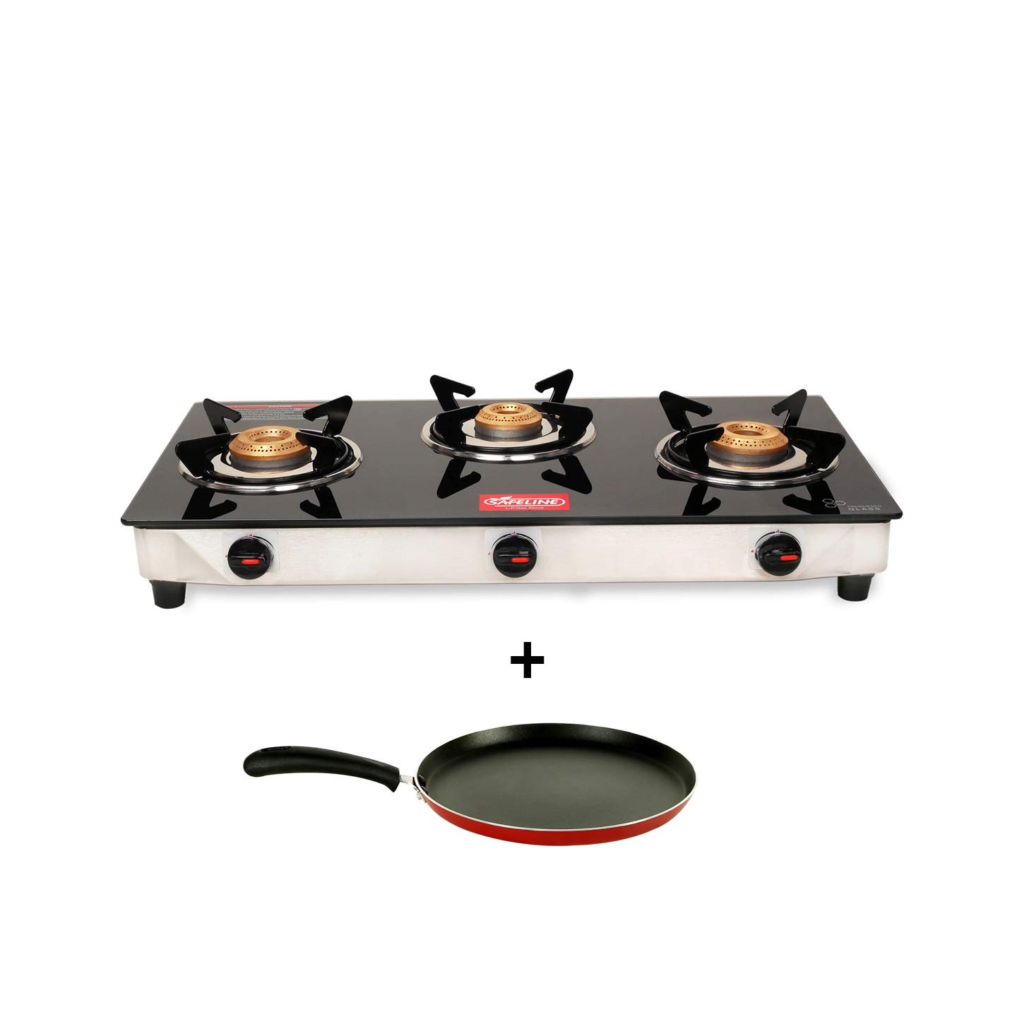 sunshine trendo 3 burner toughened glass gas stove