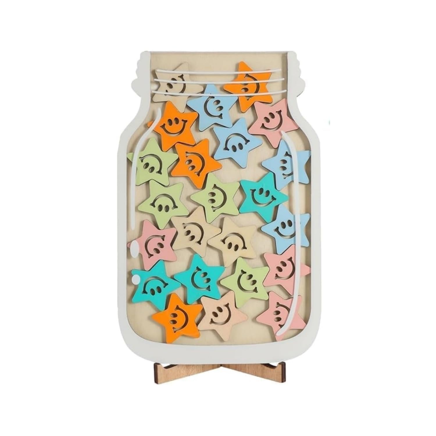 Zwenjuan Boys Complete Star Jar Reward Set,Reward Pot For Children,Motivate Good Behaviour,Reward Chart Incentive Jar For Home, Classroom Use Teacher & Parent Essential(Smiling Face)