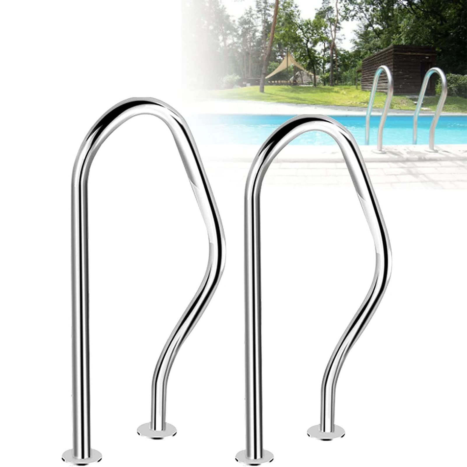 Main courante de piscine acier inoxydable 304 argentée barre
