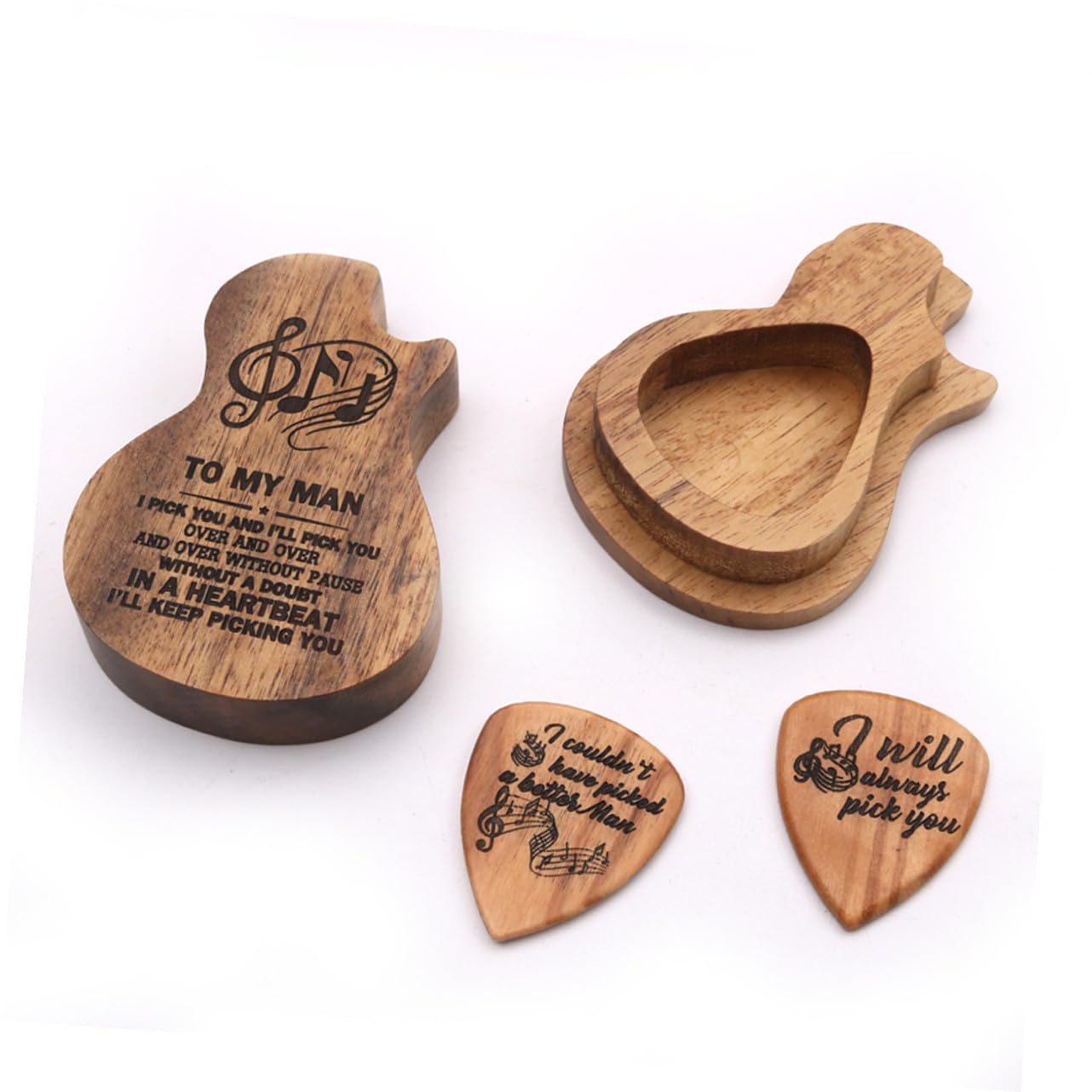 BESTonZON 3 Juegos De Piezas estuche para púas de guitarra púas de bajo traje de niños guitar picks púas guitarra plumillas de guitarra soporte para púas de guitarra de madera elegir envase