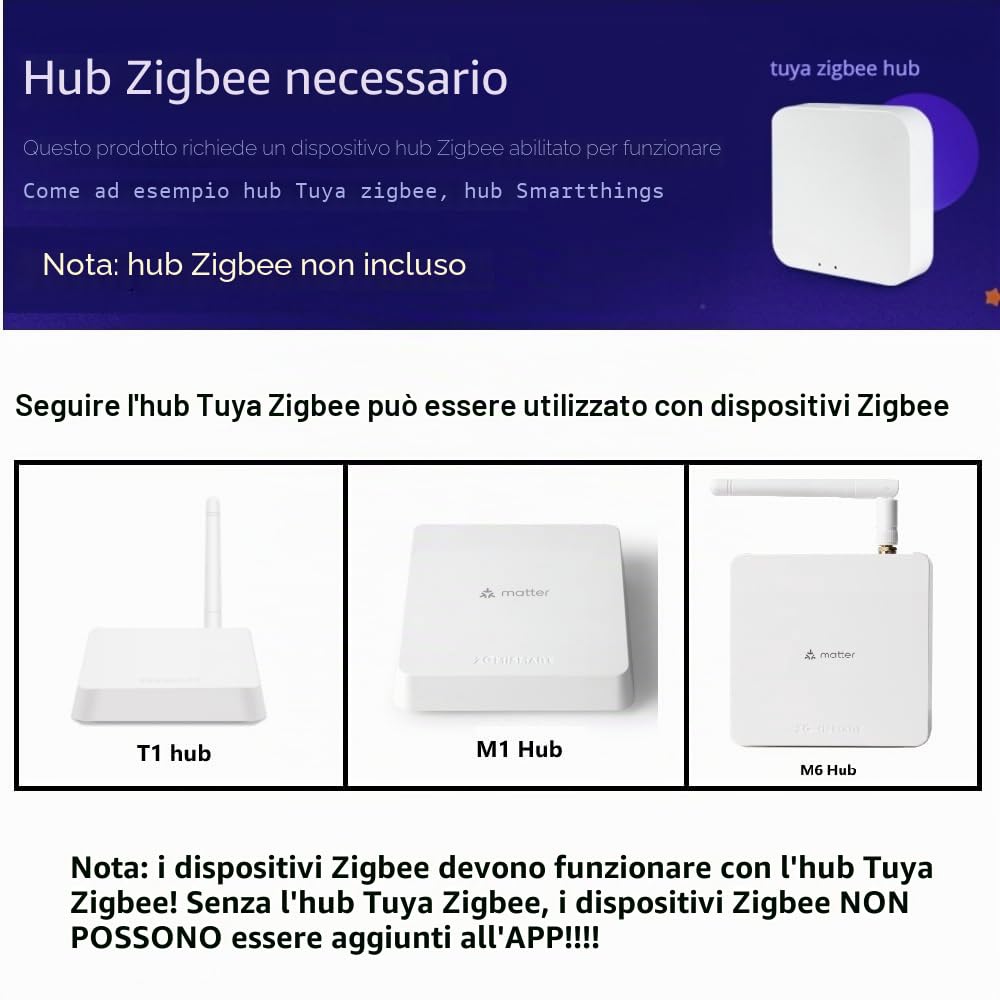 Tuya Zigbee Valvola Smart Controllata ad Ultrasuoni Misuratore d'Acqua, Display LCD Data/Allarmi Soglia, Misurazione Quantità Acqua, Consumo Flusso Quantità Acqua IP68, Hub Tuya Zigbee Necessario