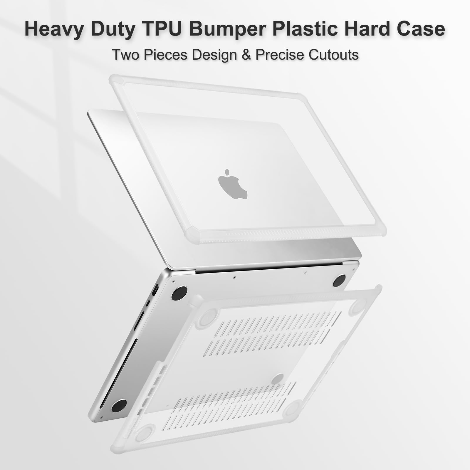 MOSISO Custodia Compatibile con MacBook Pro 14 Cover 2025 2024-2021 M5 A3434 M4 A3112 A3185 A3401 M3 A2918 A2992 M2 A2779 M1 A2442, Case Anti-Crepa Pesante TPU&Copritastiera&Pellicola, Trasparente