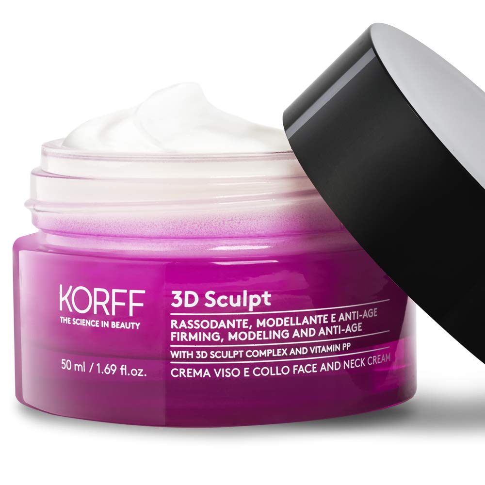 KORFF 3D Sculpt Crema Antirughe Viso e Collo, Formula Anti-Età Rassodante e Nutriente, 50ml