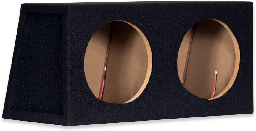 Car Black Subwoofer Box Sealed Automotive Enclosure for Two 8-Inch Woofers 8D