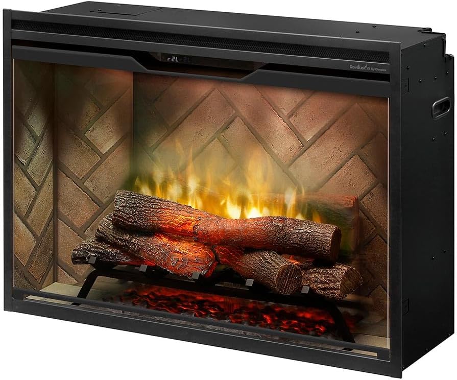 Dimplex Revillusion 36 Inch Electric Firebox with dimensions labeled