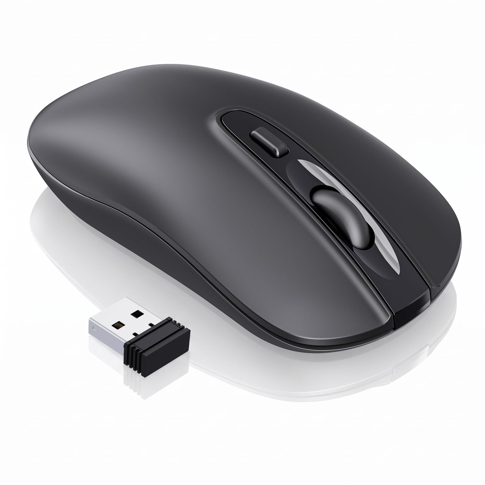 cimetech Maus Kabellos 2.4G Leise Funkmaus Ergo 3-DPI für PC/Linux/Mac