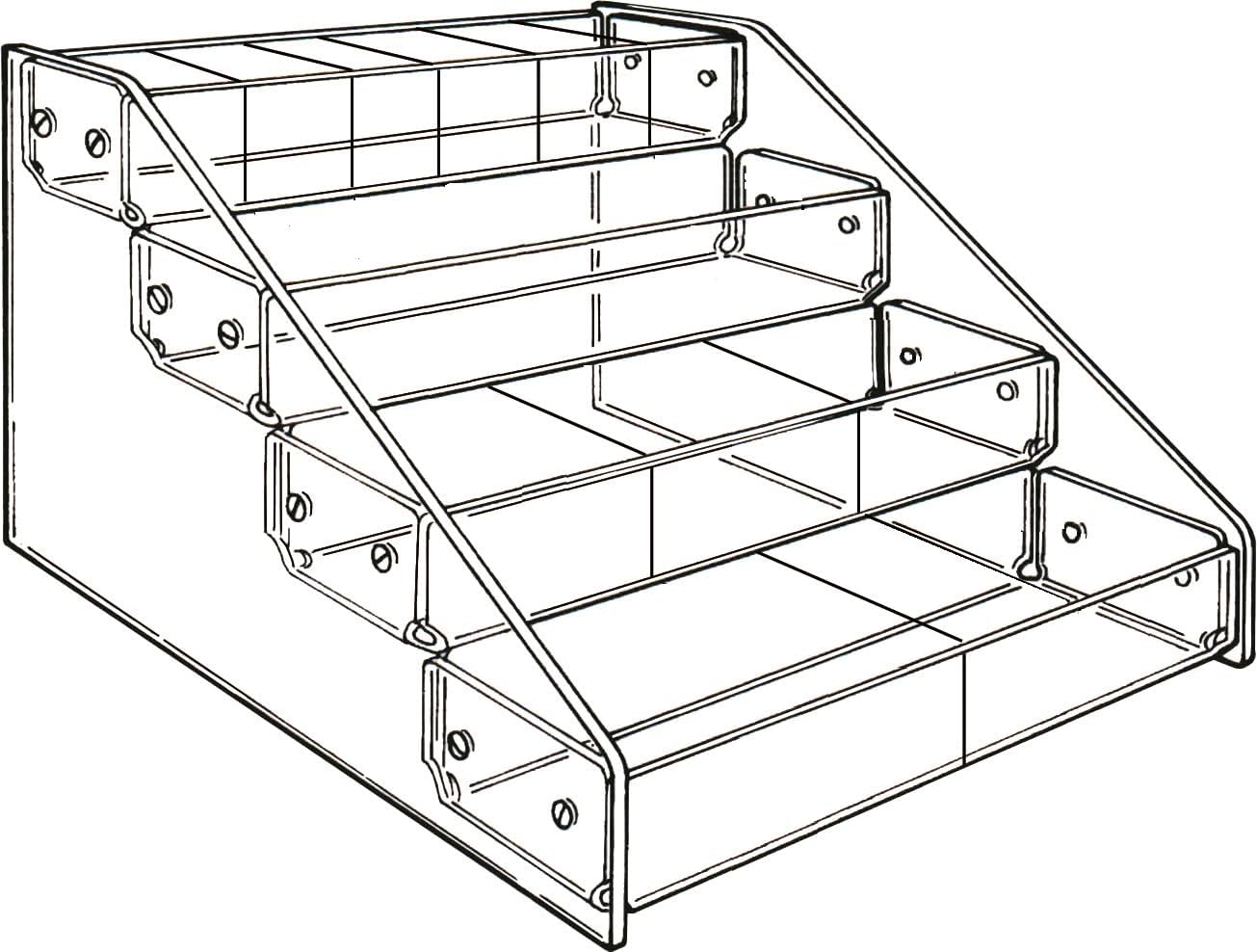 N N’icePackaging – Multi-Tier Bin Organizer and Table-Top Display – for Sales/Organization/Storage/Showcase/Countertop/Trade Shows – Multiple Compartments (4 Tier - 12 Bins)