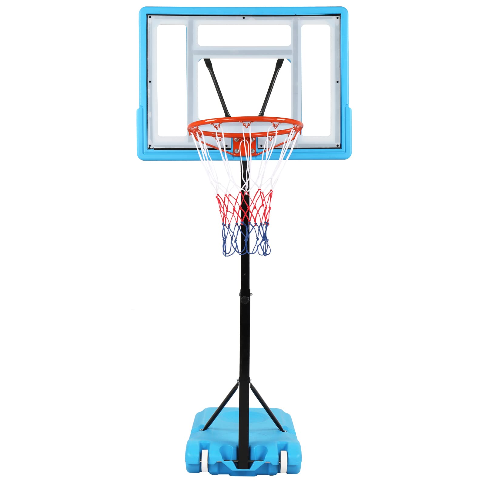 Poolside Basketball Hoop, Adjustable Height 115-135 cm Swimming Pool Basketball System with PVC Backbord Pool Basketball Goal I Swimming Pool Basketball Hoop Water Basketball Game Pool Blue