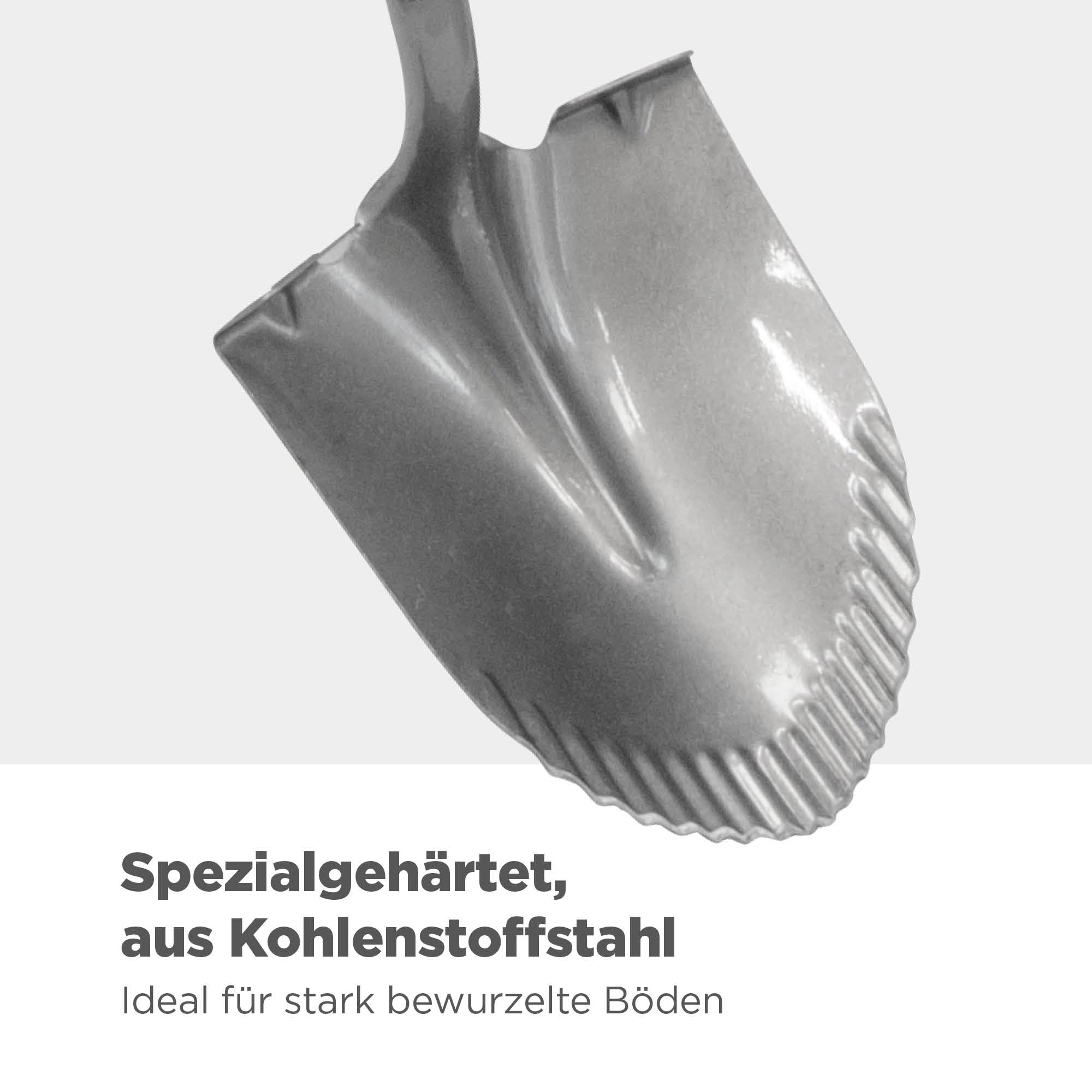 blizz-z Amerikanische Spatenschaufel mit Fiberglasstiel in Profiqualität | Gartenschaufel, Bauschaufel, vormontiert