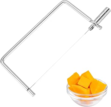 Piriuuo Cheese Slicer, Sturdy Cheese Cutter Portable Cheese Slicer Kit Cheese Slicer Stainless Steel Wire Cheese Slicer Handheld Wire Cheese Cutter Cheese Slicer Accessories for Kitchen 6 Inch
