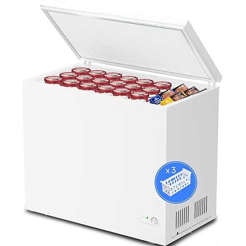 Kismile 7.0 Cubic Feet Chest Freezer with Removable Baskets Free
