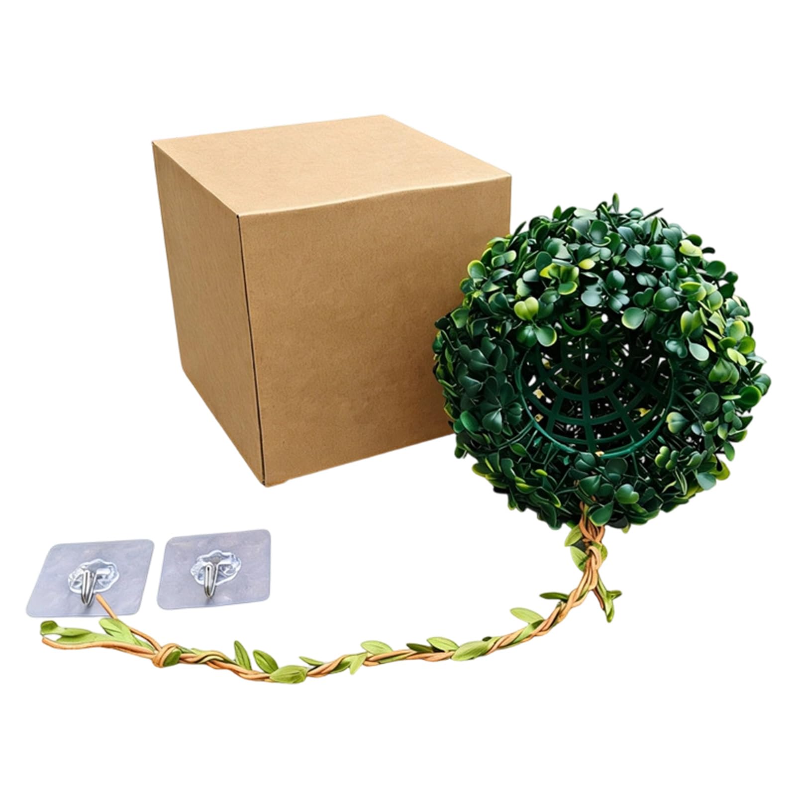 YUGSHNKFC Simulation Green Ball Hideouts Place with Hanging Hook for Reptiles Tanks and Small Amphibians Pet Resting Place Decors Artificial Grass Ball for Reptiles Terrariums