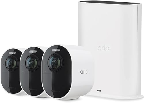 Arlo Ultra 2 Spotlight Camera 4K HDR (3 cámaras, SmartHub)  Cámara de seguridad inalámbrica para el hogar  Visión nocturna a color, sensor de