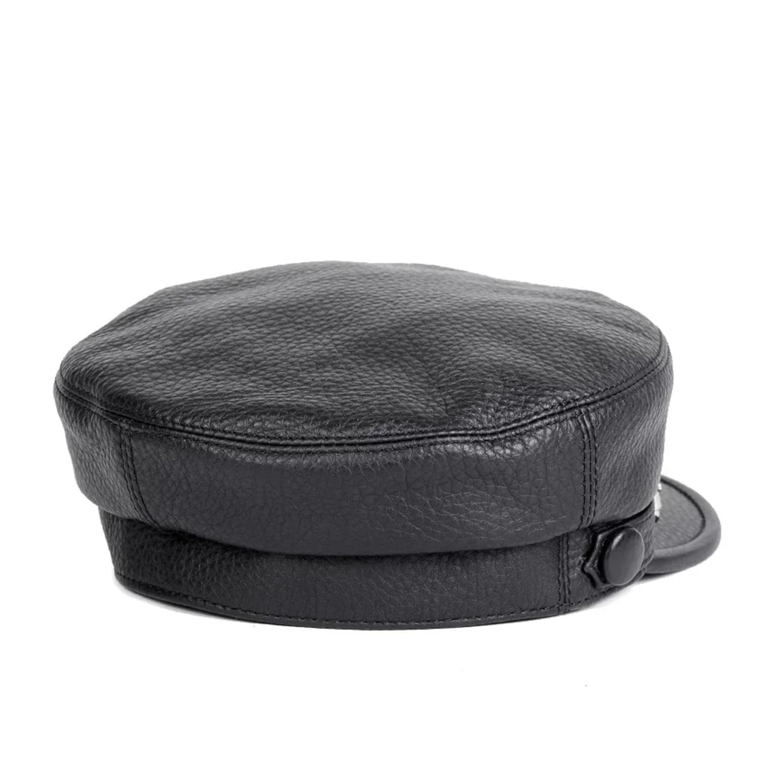 Cappello militare piatto aderente in pelle stile sudcoreano for berretti da baseball neri punk locomotiva personalità donna uomo