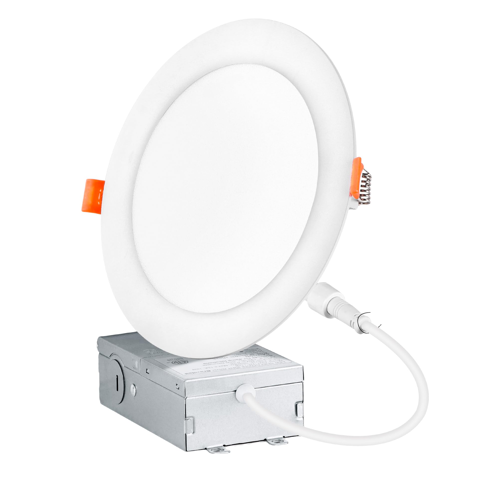 1 Pack 6 Inch LED Recessed Light with Junction Box, 12W 120W Eqv Recessed Lights, 5000K Daylight White Dimmable LED Ceiling Lights, 1050LM High Brightness Recessed Lighting-ETL