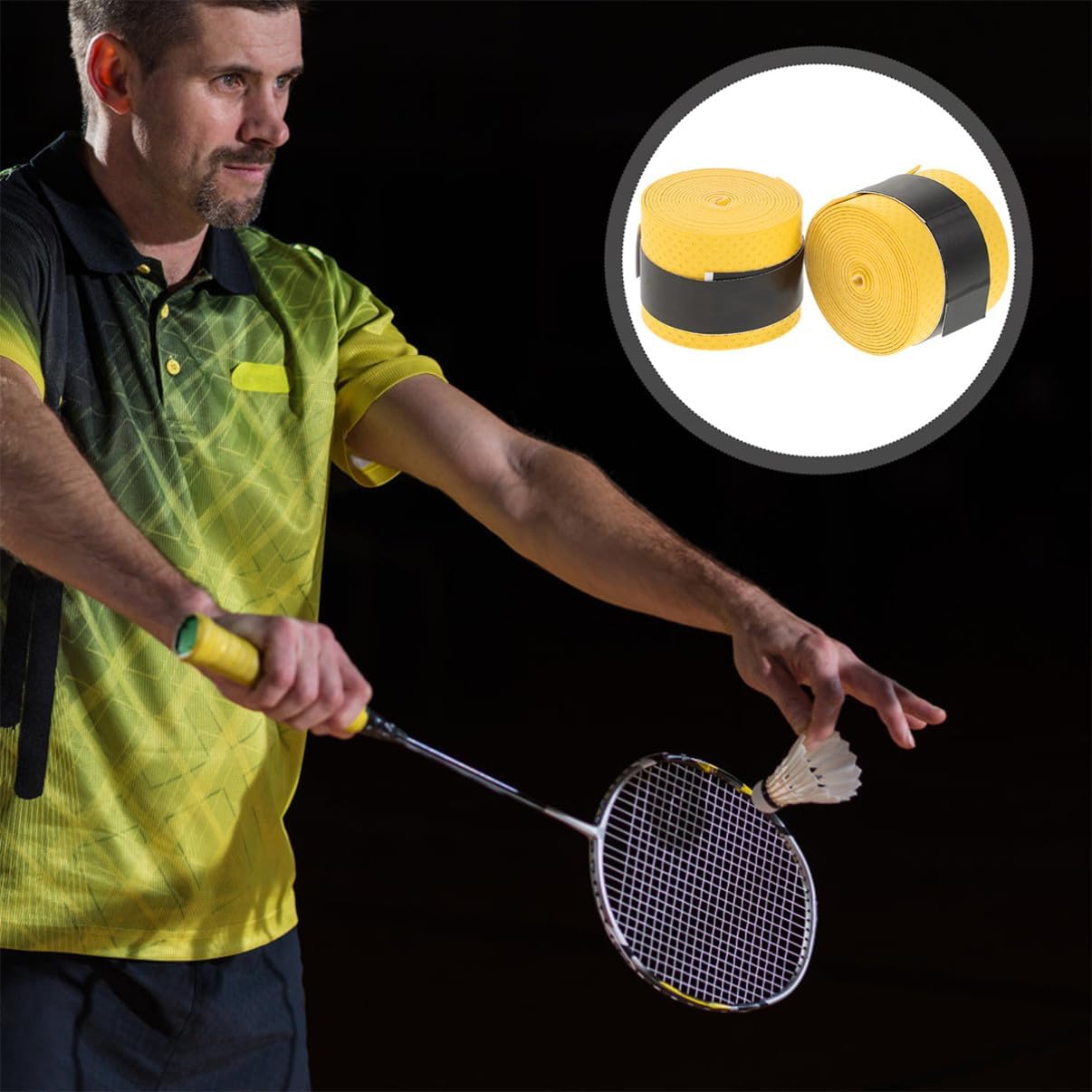 60pcs Badminton Overgrip Bands Sweat Absorbent Racket Straps for Tennis Squash Fishing Rods Random Colors for Sports