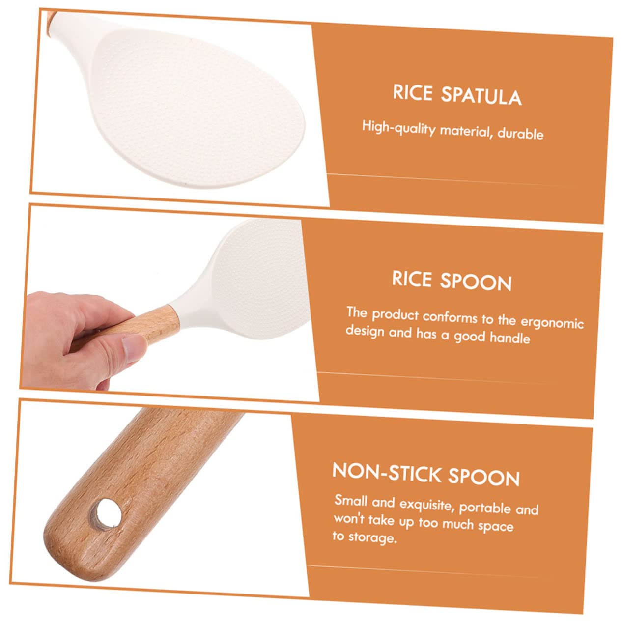 OUNONA 2Pcs Silicone Rice Paddle Spoon Non Stick Heat Resistant Kitchen Utensils for Easy Serving and Scooping Rice Kitchen Accessory for Home and Restaurant Use
