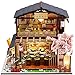 FZ FUTURE Stile Giapponese Yoshimoto Sushi Ristorante in Legno Miniature Bambola Casa Bambola Double Decker Scena Fai da Te Modello architettonico Modello Puzzle Divertimento Genitore-Bambino Regalo