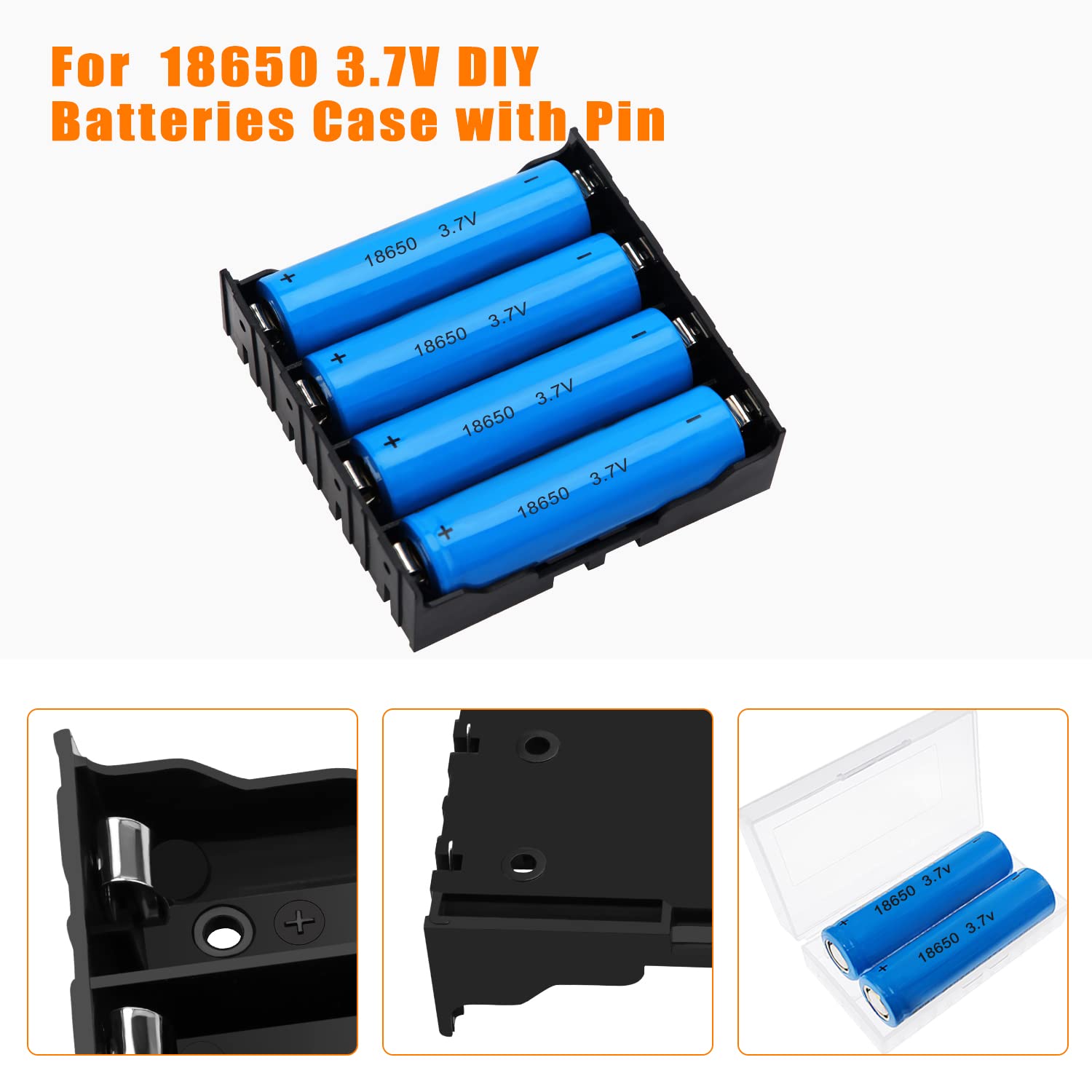 Custodia per batteria al lio fai-da-te parallela serie 18650 a 4