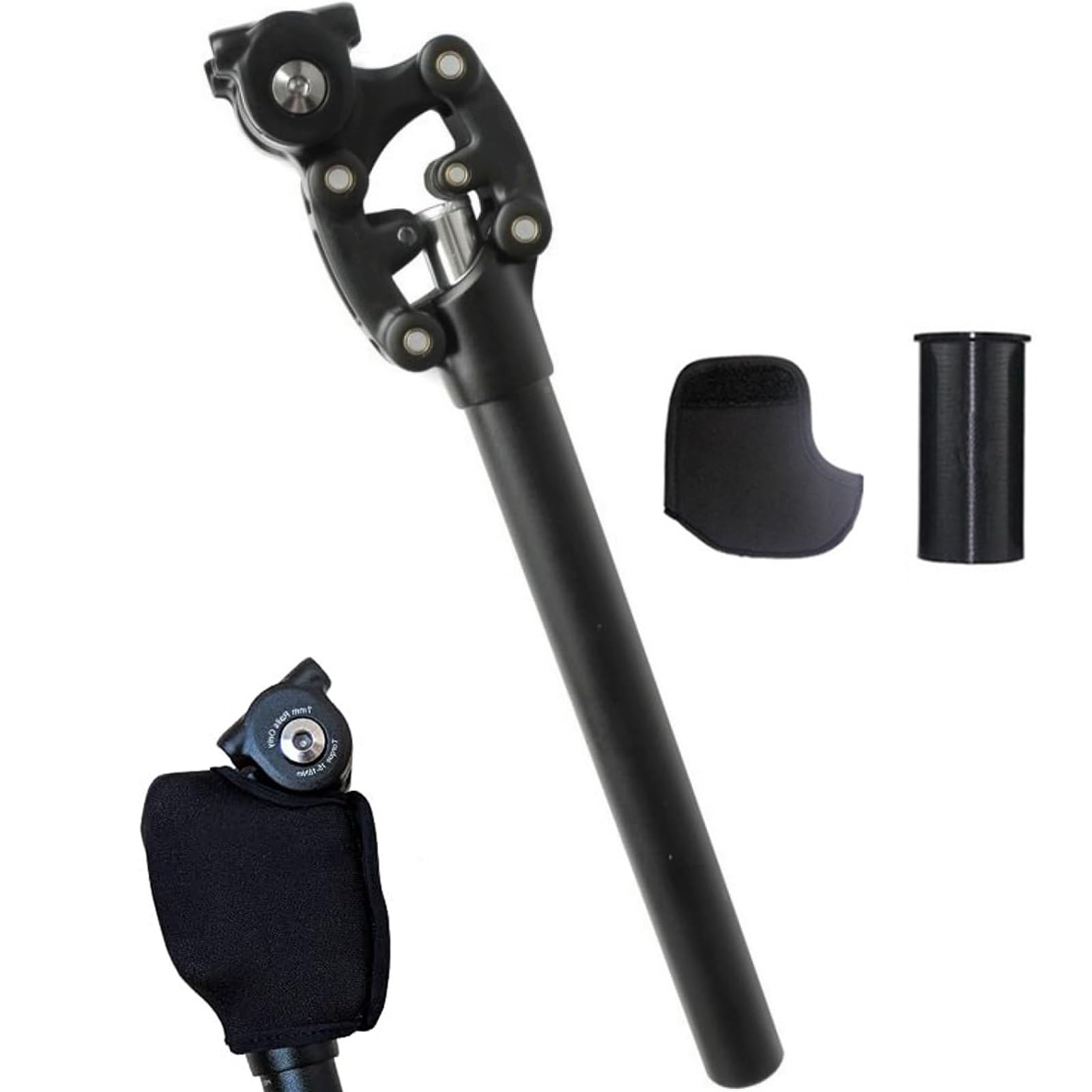 Reggisella ammortizzato da 350 mm per Bicicletta con Manicotto di riduzione e Manicotto di Protezione, SP 12 NCX Mountain Bike - Ammortizzatore per Sella, reggisella ammortizzato,