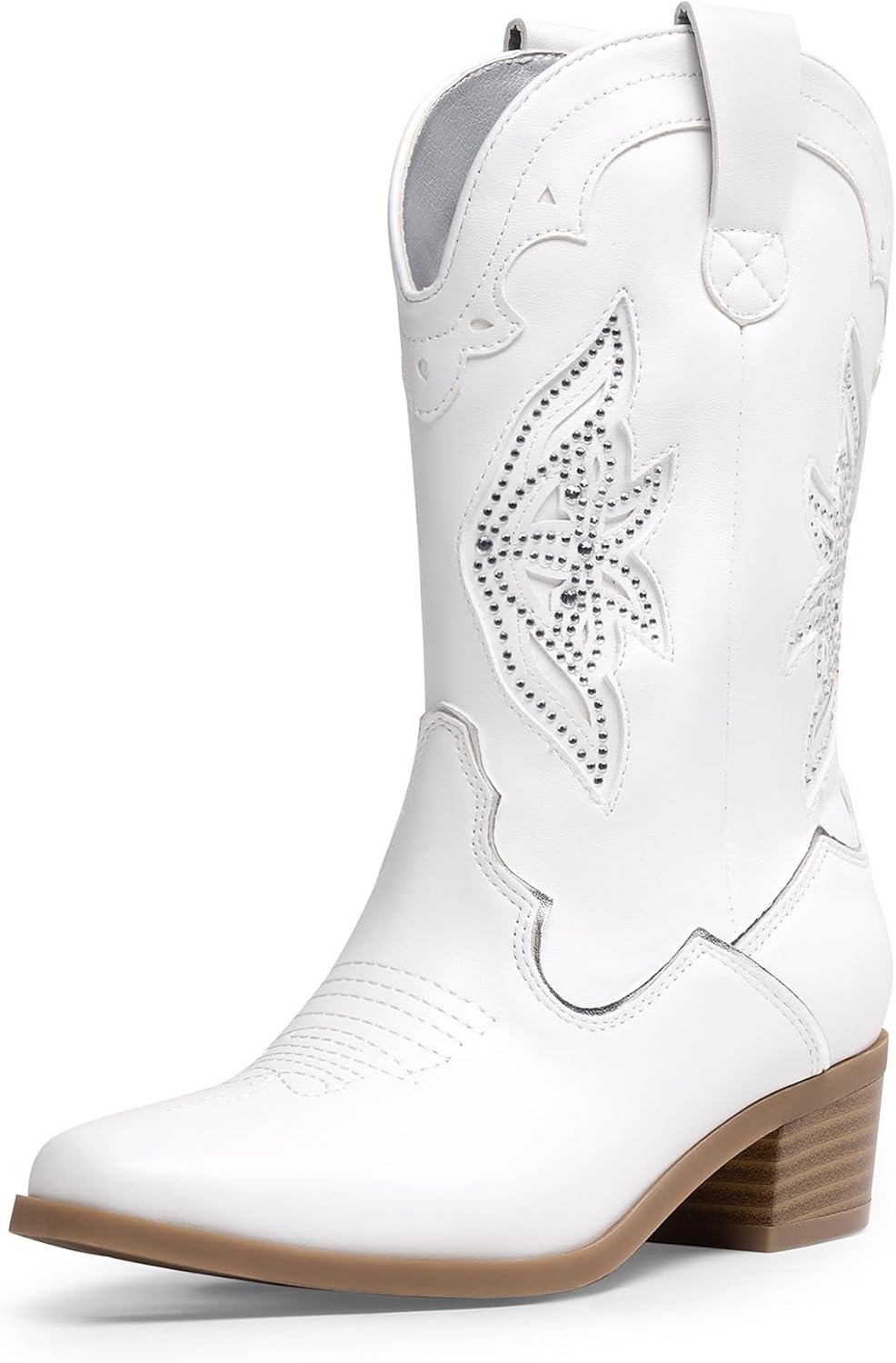 DREAM PAIRS Girls Cowgirl Cowboy Boots Western Fashion Mid Calf Boots