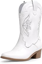 DREAM PAIRS Kids Cowgirl Cowboy Western Boots Girls Mid Calf Riding Shoes Little Kid/Big Kid