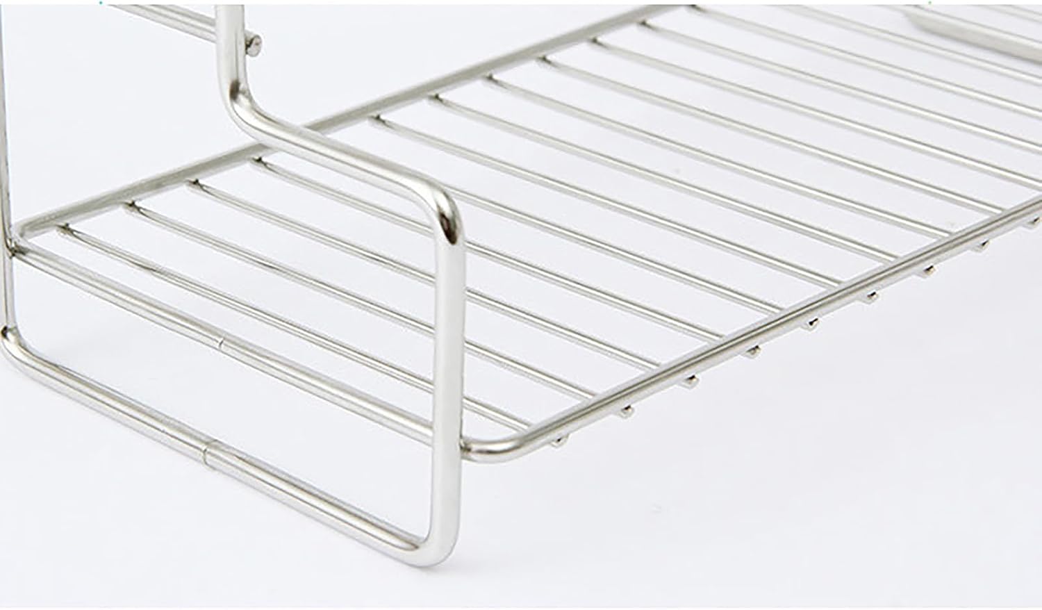 Elegant Two Tiers Sturdy Stainless Steel Organizers Rack Portable For Home Space Saving In Bedroom Or Kitchen Supplies