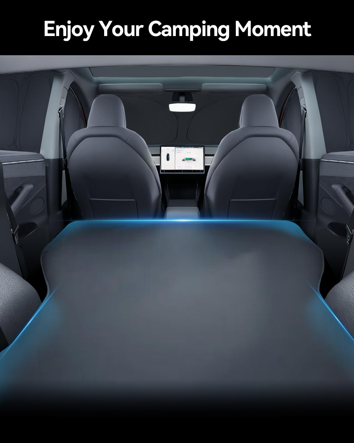 Auto-Sonnenschutz 8 Stück für Tesla Model Y 2025-2026 Juniper Design für Windschutzscheibe Heck-Seitenfenster komplettes Set Camping Privacy Curtains UV-Schutz fürTesla Model Y Zubehör