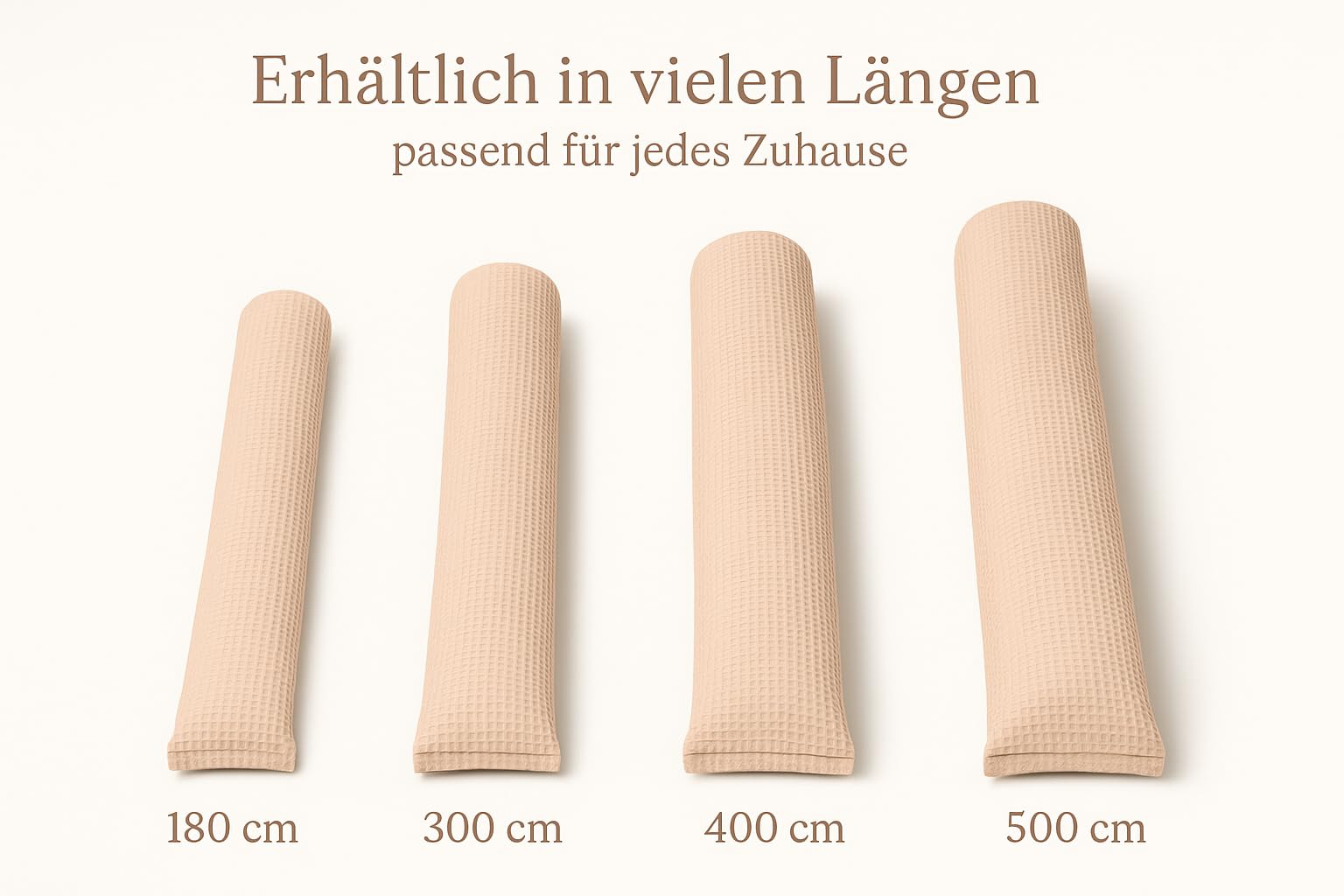 Schlangenmanufaktur® Baby Kuschelschlange Waffelpique Beige aus 100% Baumwolle – handgefertigt in Bayern, atmungsaktiv & Öko-Tex zertifizierte Materialien – Laufstall-Umrandung (450x13cm)