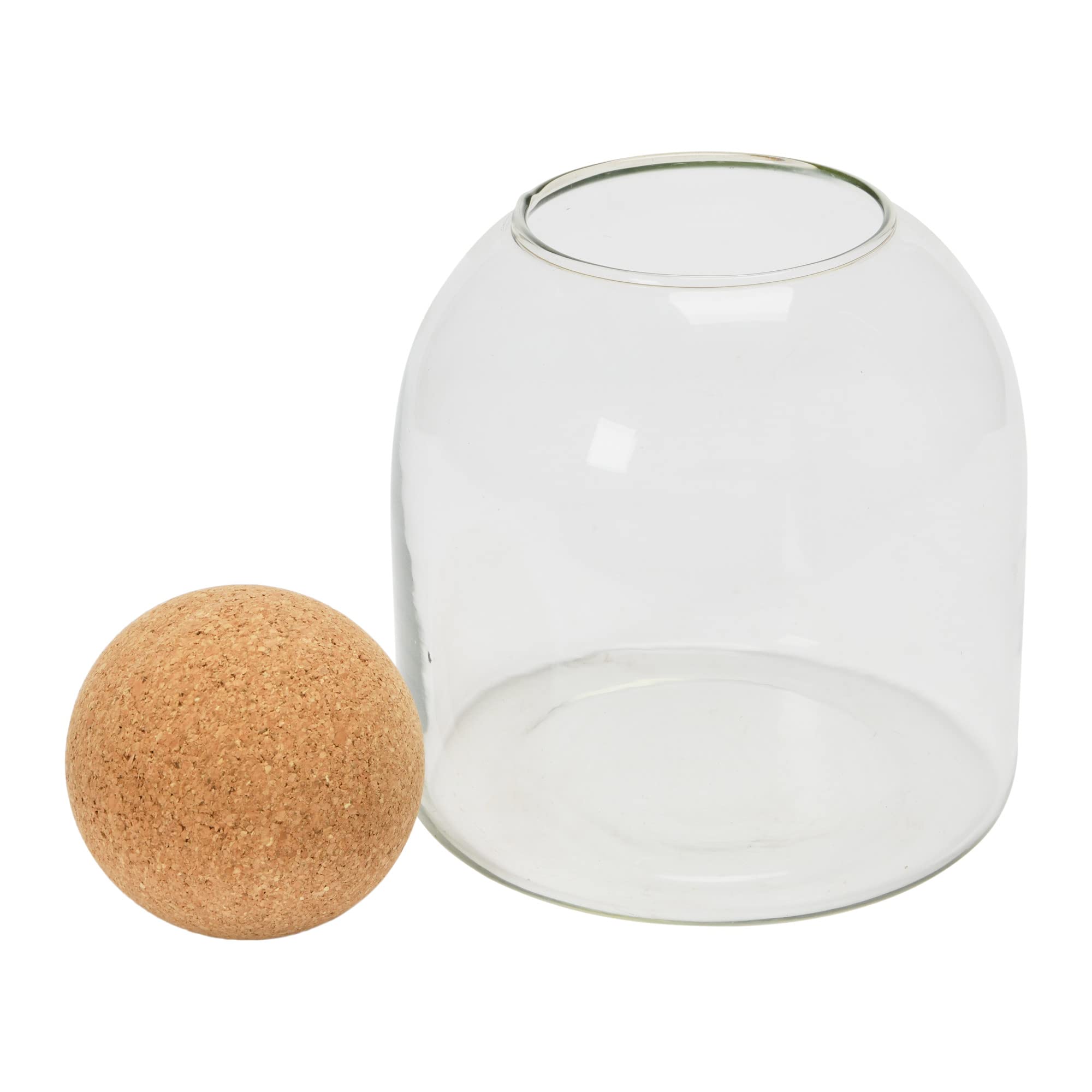 Bloomingville Glass w/Cork Ball Lid Jar, 8