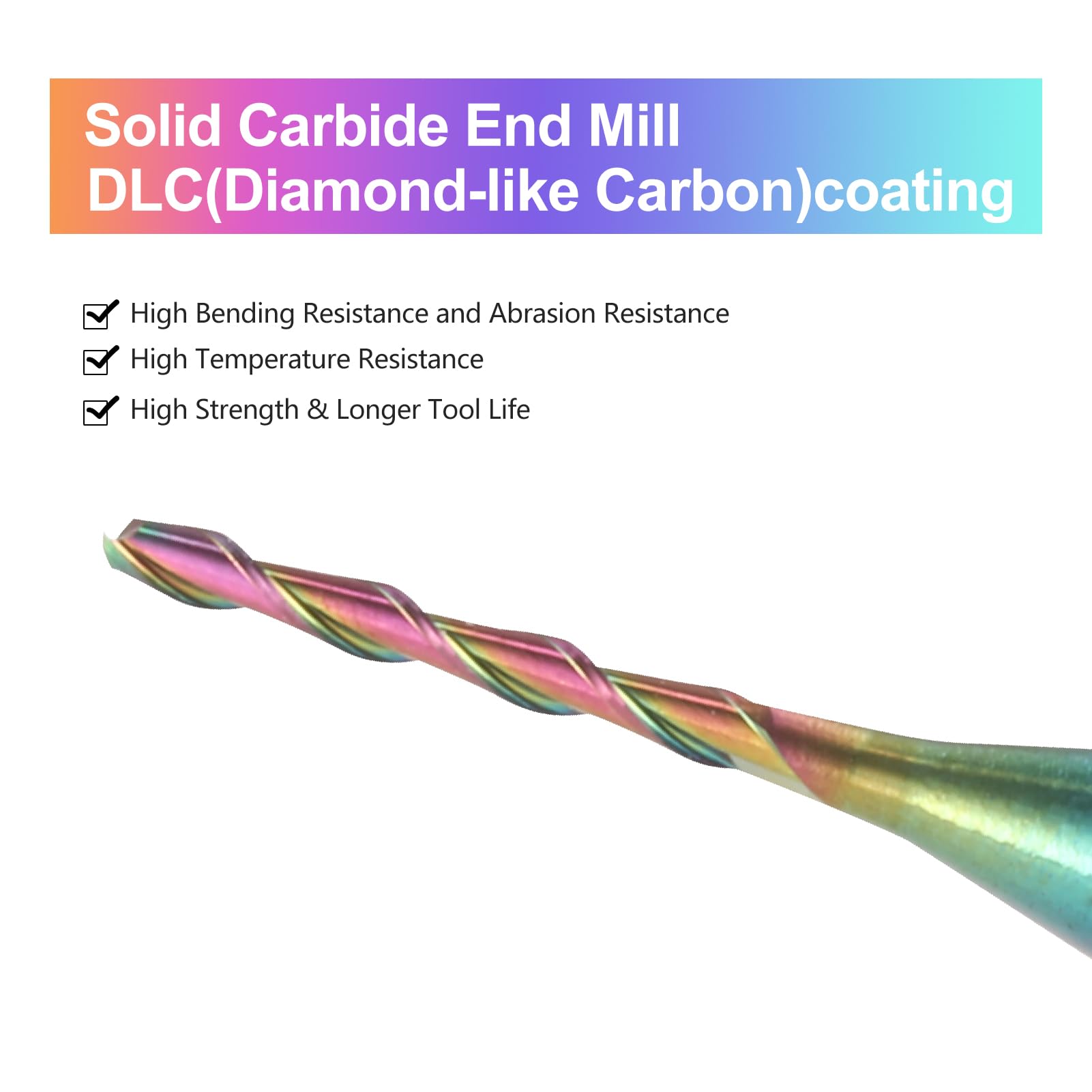 1/4" Shank Spiral Router Bits - 2 Flutes Up Cut CNC Carbide End Mills For Woodworking (2-Pack)