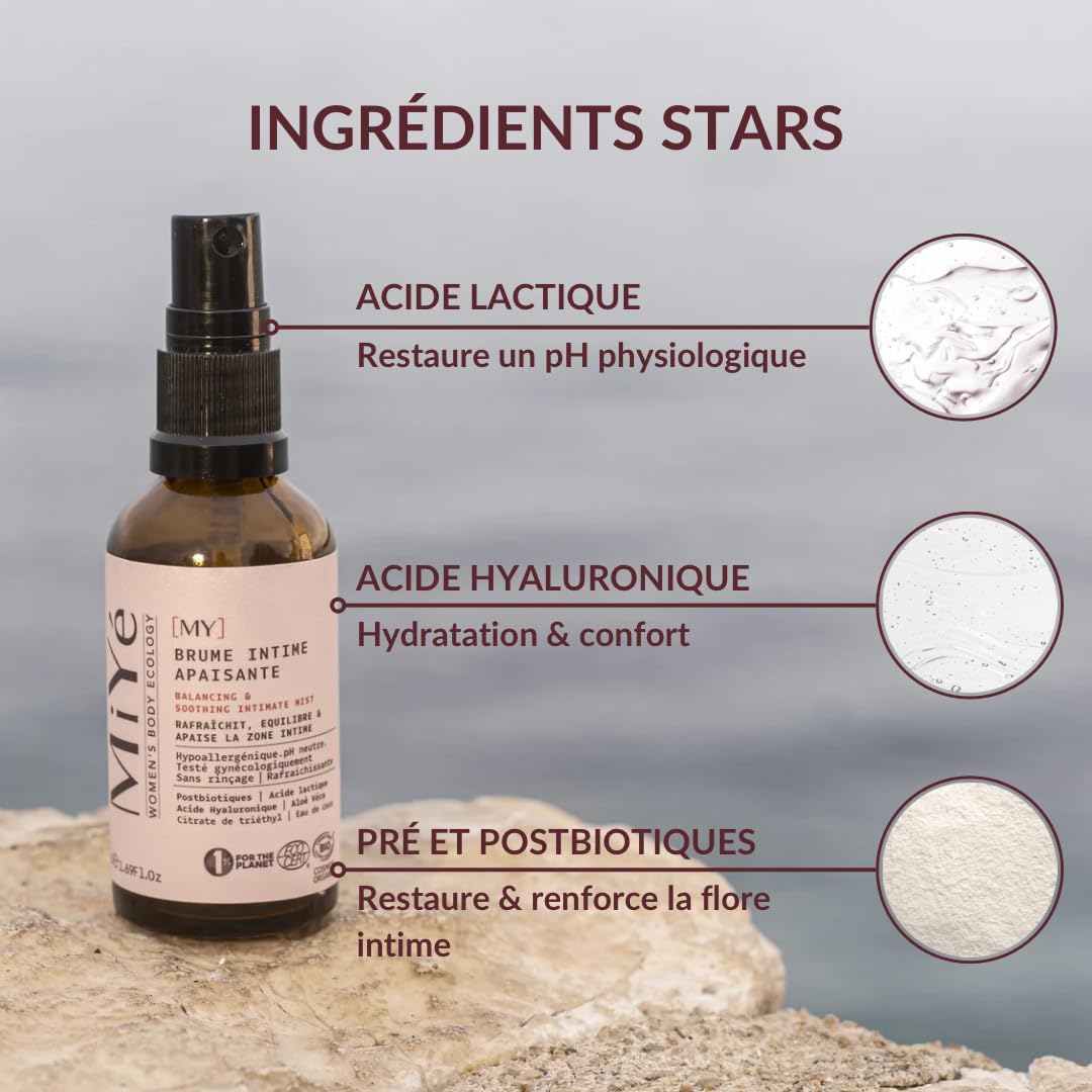Pack gel intime + brume intime, anti-sècheresse intime & odeurs | Apaise, hydrate & préviens les inconforts intimes | Sans parfum, MiYé