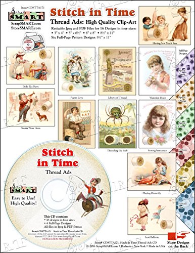 ScrapSMART.com Stitch in Time: Vintage Thread Ads Collection Software in JPEG and PDF Files (CDSTTA171)