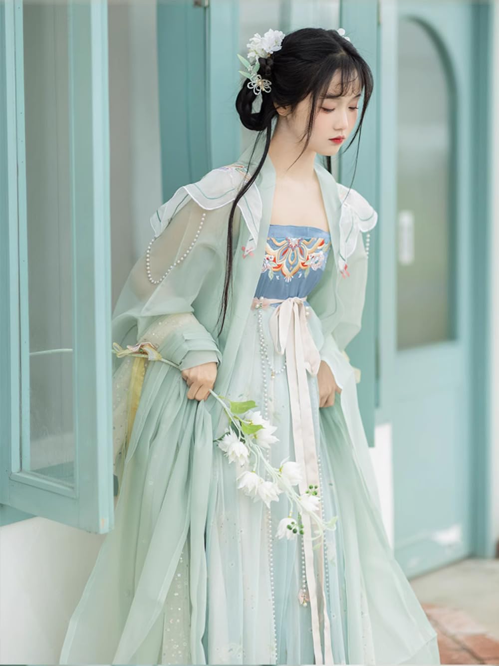 Tradycyjny starożytny chiński kostium Hanfu sukienka Hanfu z dużymi rękawami wykonana z dynastii Tang Spring Fairy High-end