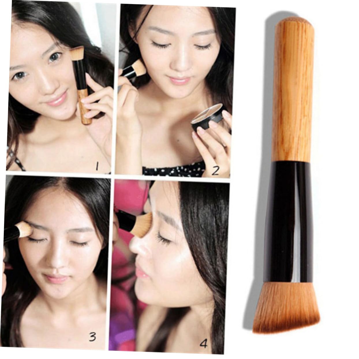 NOLITOY Universal Makeup Brush Set Foundation Concealer Blending Face Brush Wood and Nylon 12.3cm Random