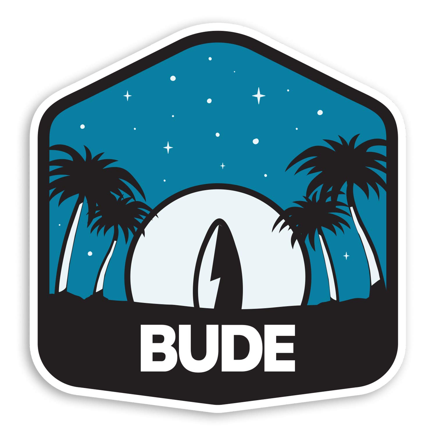 2 x 10cm Blue Bude England Vinyl Stickers - Surf Travel Luggage Sticker #30405 (10cm Tall)