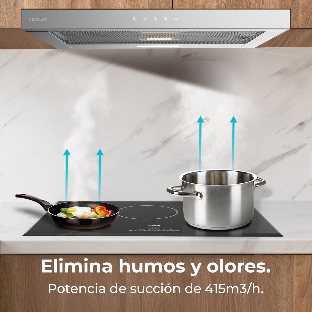 Cecotec Bolero Flux TLT 604000 Cappa Aspirante In Acciaio Inox 60 Cm A Aspirazione 415m3h Motore Dc 3 Velocita Controllo Ss Touch Finitura In Acciaio Inox Luce Led Filtri De Alluminio E Car 88659572