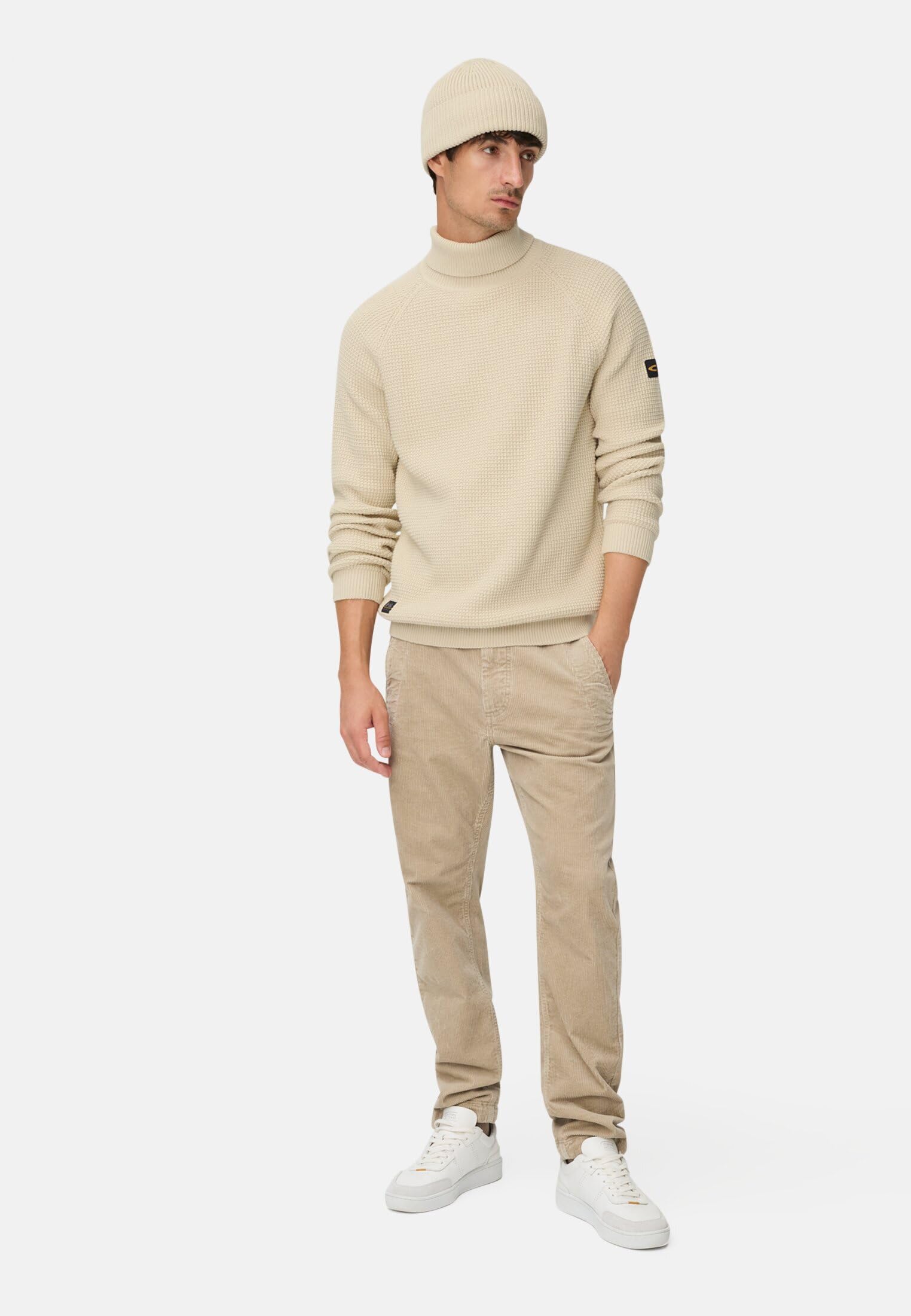 camel active Herren Strickpullover mit Stehkragen