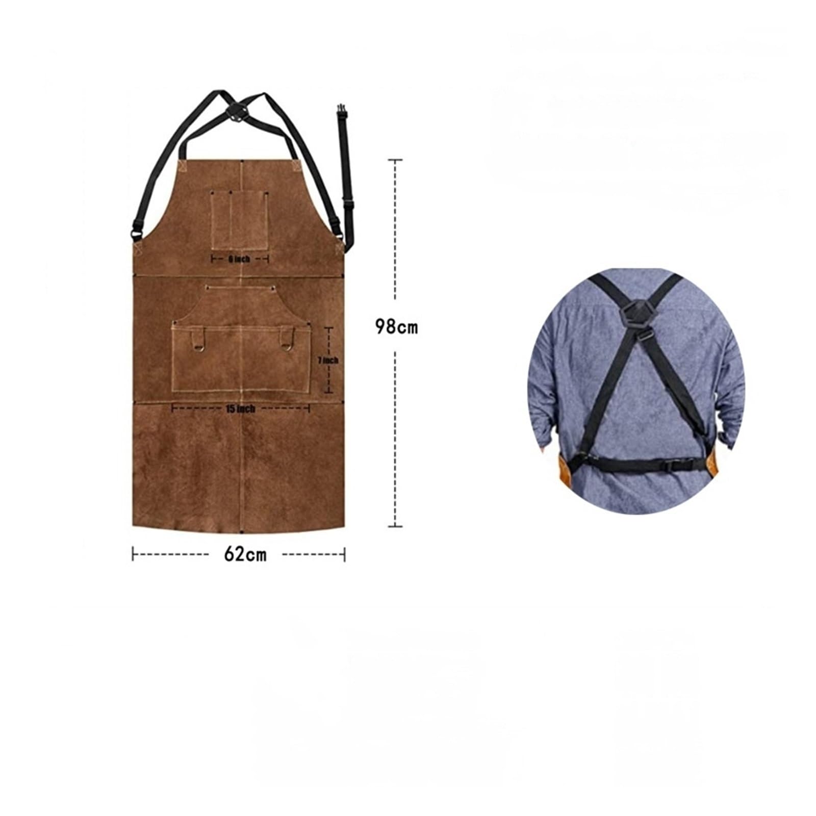 Delantal de lona gruesa impermeable for limpieza, carpintería, mecánico, carpintero, electricista, jardinería, industria pesada