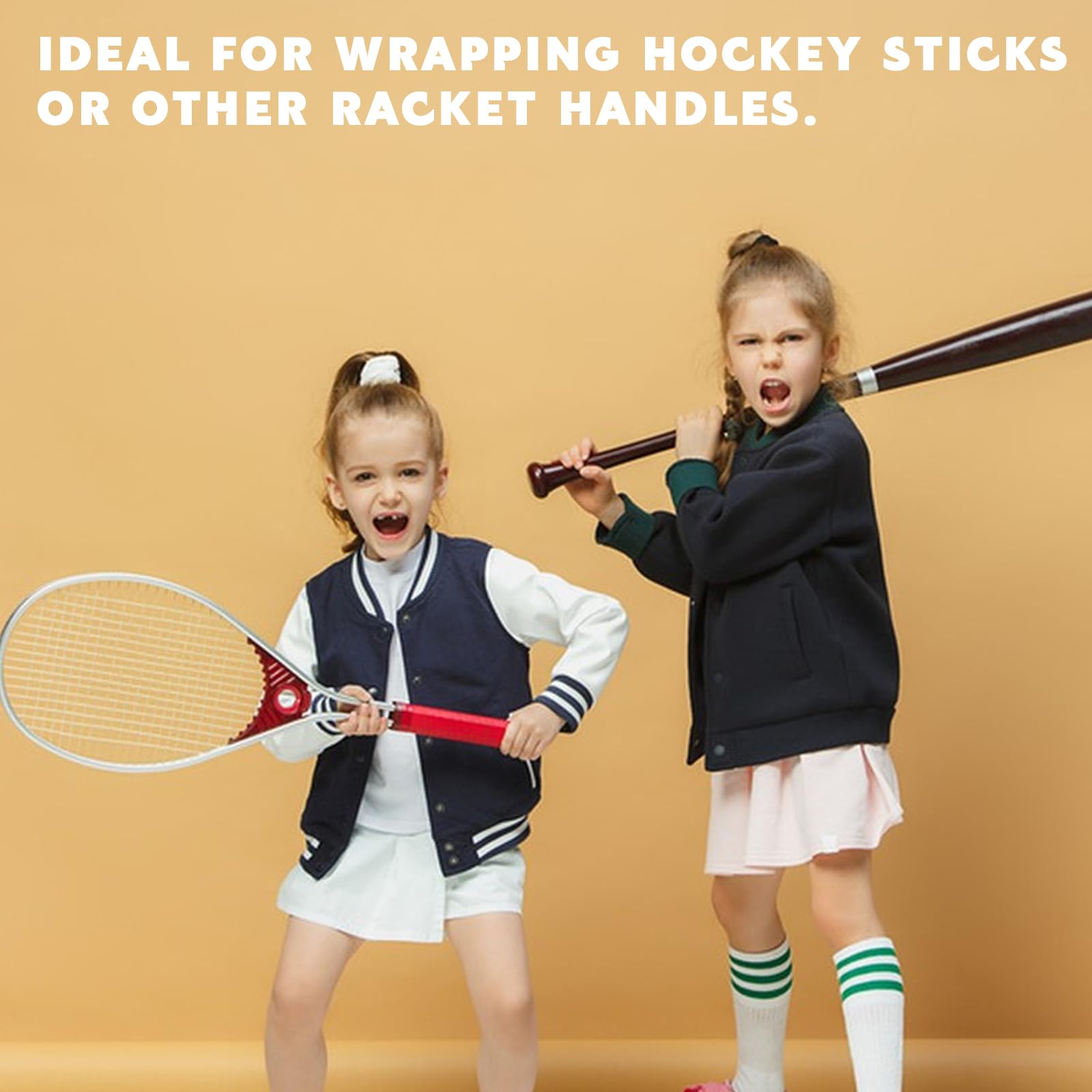 2 Rollos Cinta Hockey Antideslizante para Mango Raqueta de Hockey Sobre Hielo Cinta de Agarre, Cinta de Hockey 2,5 cm x 25 m Cinta Adhesiva Cinta para Palo de Hockey Tenis Golf (Negro,Rojo)