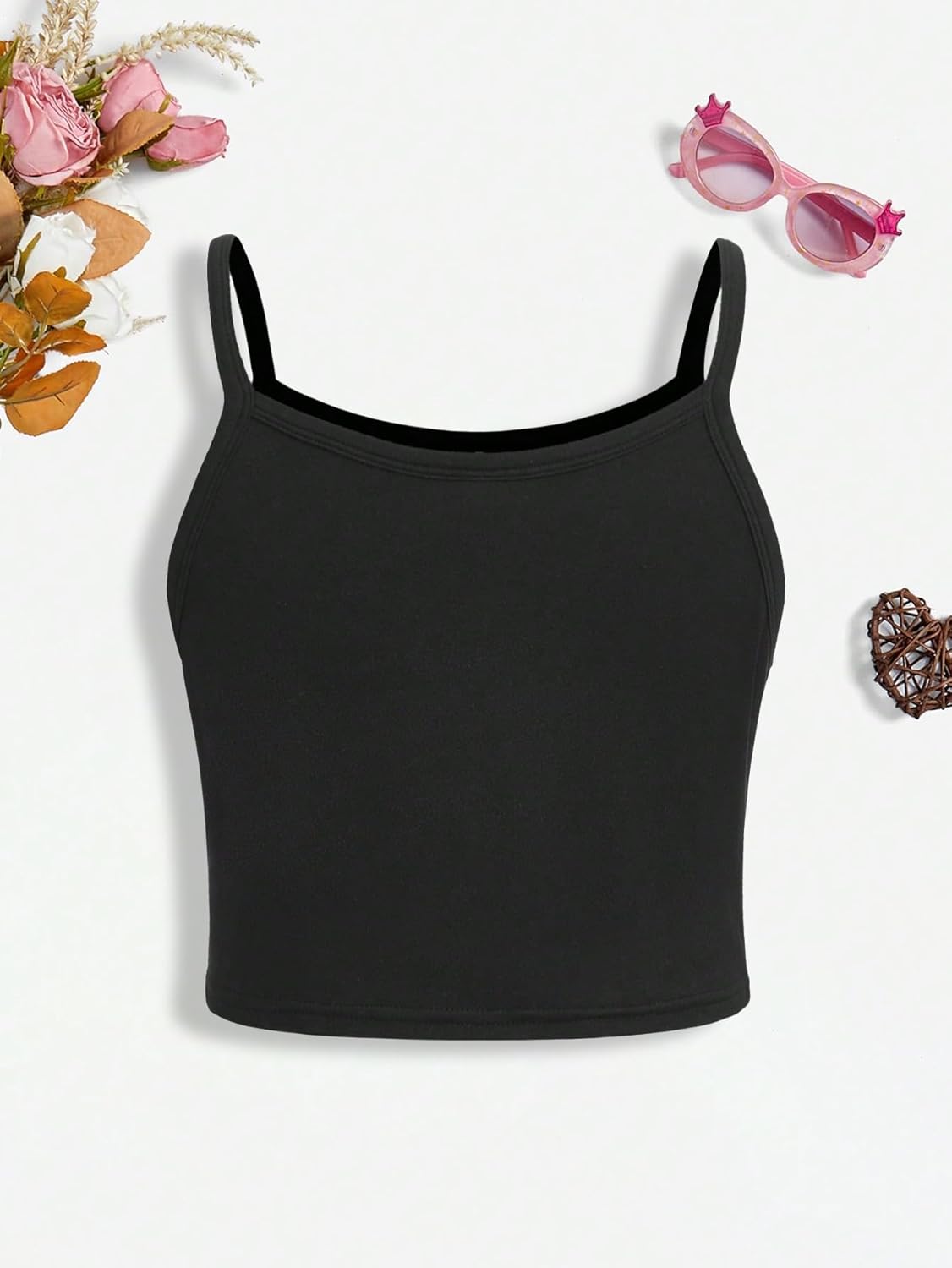 3 Piece Girls Workout Athletic Leggings Yoga Pants Sleeveless Crop Tank Tops and Sun Protection Activewear for 7-14Y - Image 2