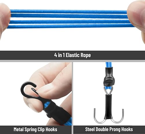 Miniatura 5 de OGRC 18 110 RC Crawler Correa elástica para cabrestante con ganchos, gancho de remolque de rescate para TRX4 Axial SCX10 I II Capra RR10 RC