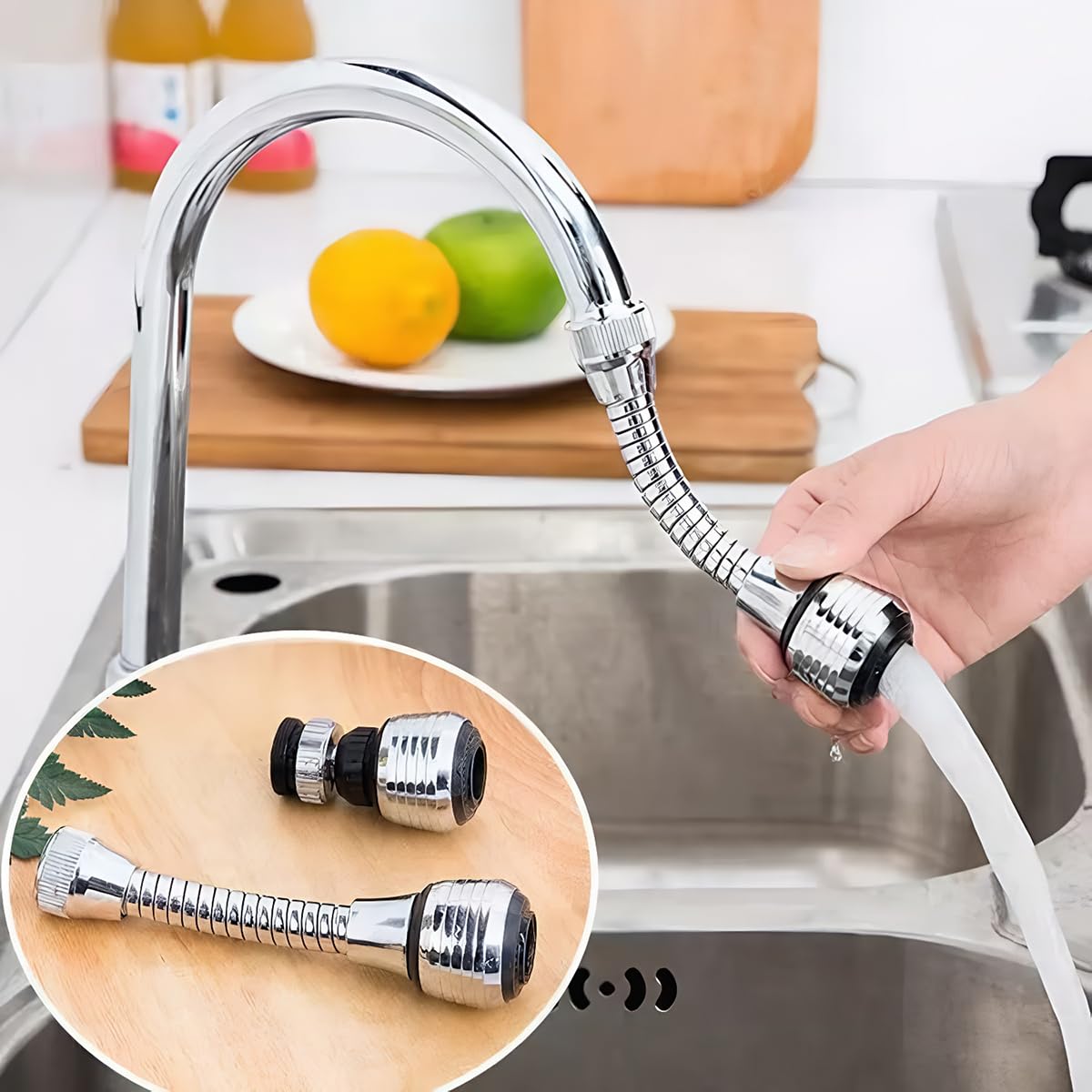 Filtro extensor de grifo con aireador, extensión universal de boquilla giratoria para fregadero, ahorro de agua de filtración multicapa para baño y cocina, cabezal rociador de grifo fácil de instalar — view 2