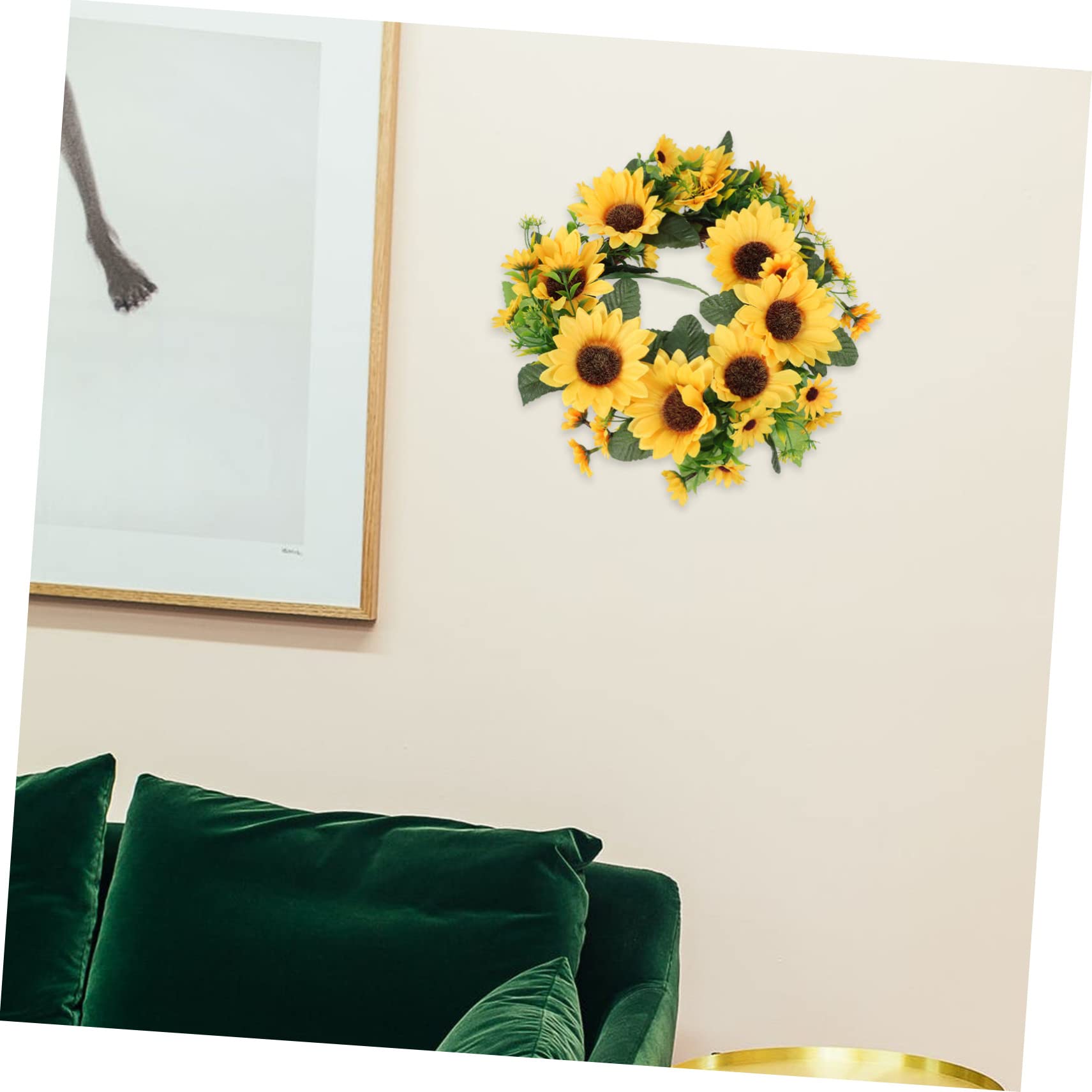 2stücke Künstlicher Sonnenblumenkranz Aus Hochwertigem Material Dekoration Für Frühlings Und Sommerfeste Für Hochzeiten Und Innenräume Pflegeleicht Und Langlebig