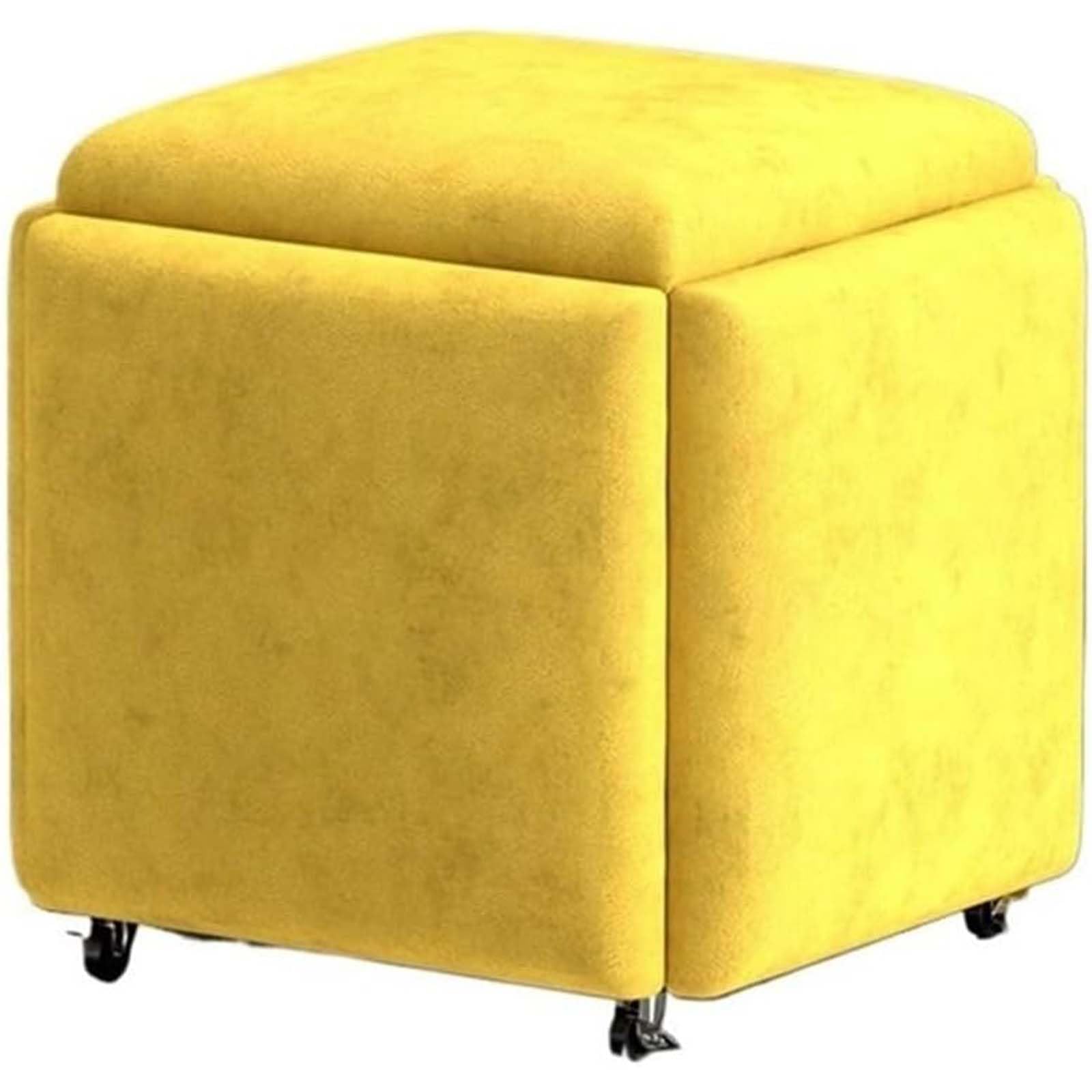 LMMIAOZ 5 in 1 Multifunctional Set with Swivel Casters Stackable Makeup Stool and Foot Rest for Living Room or Bedroom 35 * 35 * 38cm