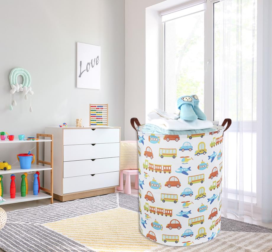 Image of Kids Laundry Basket Kids Hamper Car Toy Storage Bin for Boys Room Decor Nursery Hamper Gift Baskets for Bedroom Bathroom(Car)