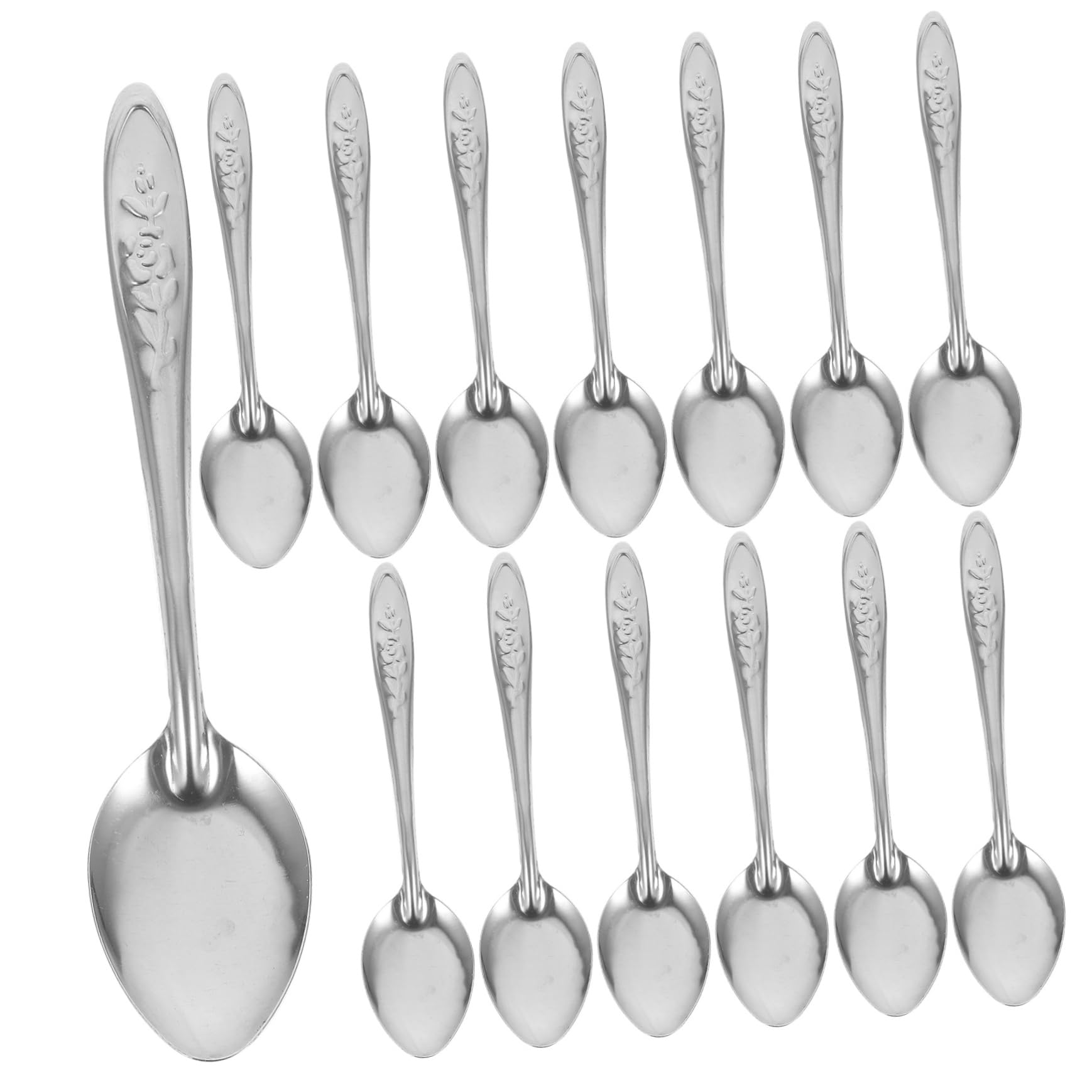 STOBAZA 50pcs Stainless Steel Rice Spoon Large Serving Spoons for Soup Ice Scoop