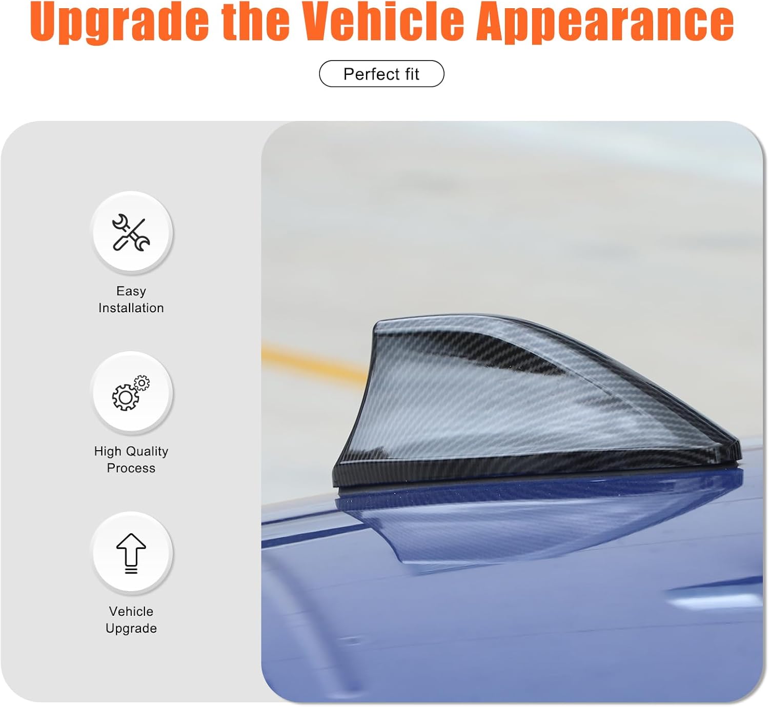 Shark Fin Antenna Cover Car Top Antenna Cover Compatible with Subaru WRX 2021-2023 Car Roof Aerial Accessories Vehicle Shark Fin Shape Cover with Adhesive Tape